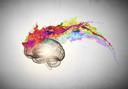 beyin ve renk patlaması ilüstrasyonu