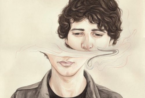 ikiye ayrılmış kafa illüstrasyonu