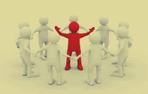 beyaz çember içinde kırmızı figür