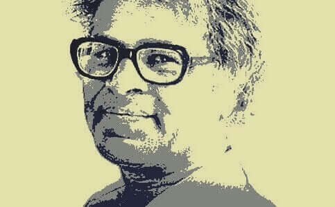 Gülümseyen bir Anthony de Mello çizimi.