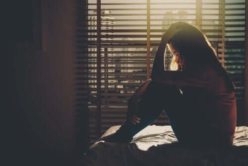 Bunalmış bir kadın.