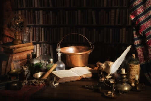 Merlin'in kütüphanesini temsil eden bir fotoğraf.