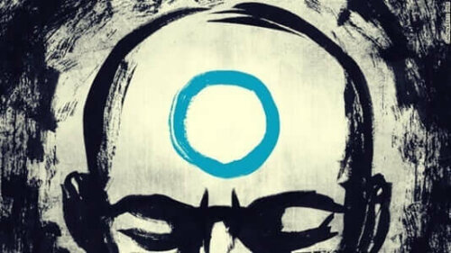 Alnına bir daire çizilmiş olan bir adamı gösteren bir illüstrasyon.