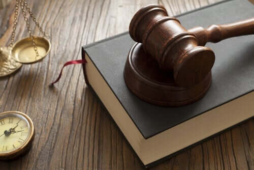 Bir hakim tokmağı ve bir kitap.