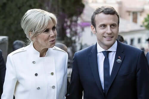 Macron ve karısı.