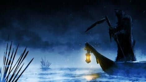 Kayıkçı Charon kayığı ile ruhları toplamaya gidiyor.