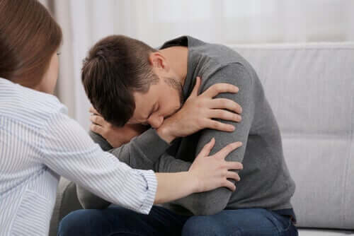 Stresli bir adam ve eşi