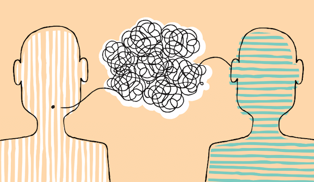 konuşmaları karışan iki insan