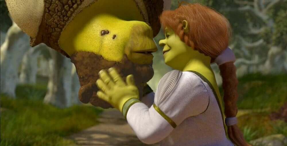 öpüşen shrek ve fiona